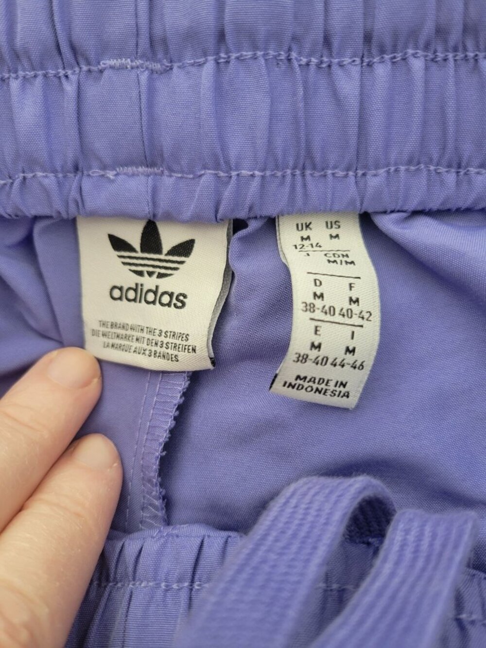 Adidas Originals Wide Leg Cargo Pants Purple Parachute M Y2k Baggy Streetwear - Picture 3 of 12